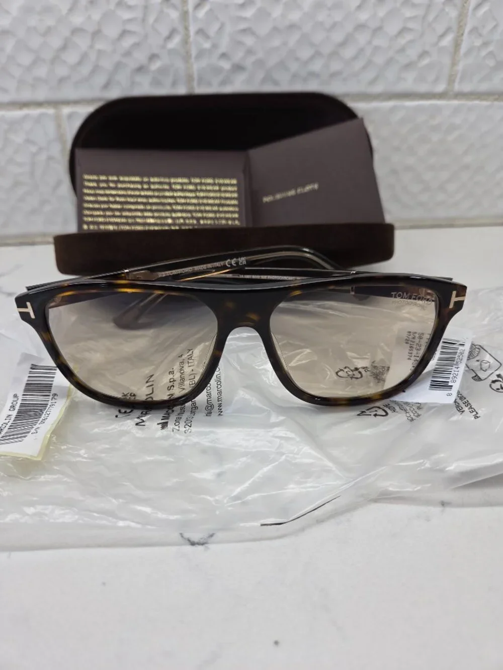 NWT Tom Ford Frances Dark Havana Photochromic Sunglasses TF1081/S Full Set